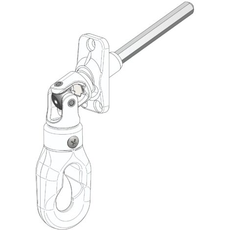 Sortie de caisson 30° à anneau platine en nylon 22x45mm tige d'entrainement hexagonale 7x320mm ASS – CHERUBINI - 80017037OC16