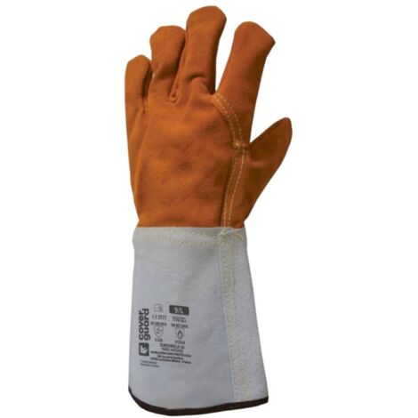 Gants de soudeur EUROWELD 100 TIG fleur caprin manchette croute 15cm taille 9 COVERGUARD 1WEL100009