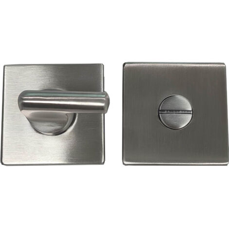 Paire de rosaces JADE Slim SLC bec de cane condamnation carré inox brossé - HERACLES - B-INOX-SLC07