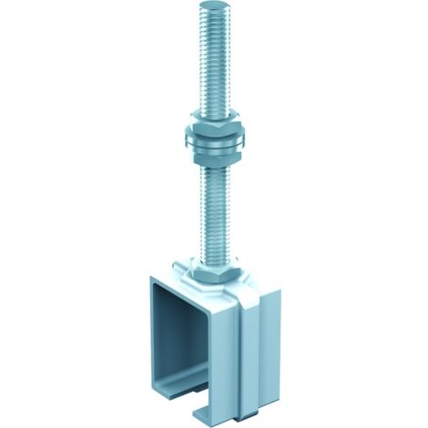 Mantion – Support enveloppant en acier zingué blanc 400kg – Fixation M10 pour rails 35x30mm – Installation facile et stable pour systèmes coulissants