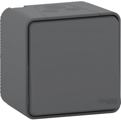 Bouton poussoir en saillie IP55 - anthracite - Mureva - Schneider