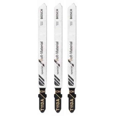 3 lames de scie sauteuse T 113 A Special for Soft Material - BOSCH - 2608635177 (1/6)