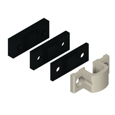 Gâche haute + 3 cales pour verrou DANAOS noir RAL9005 LA CROISEE DS DS6359 013 (1/3)
