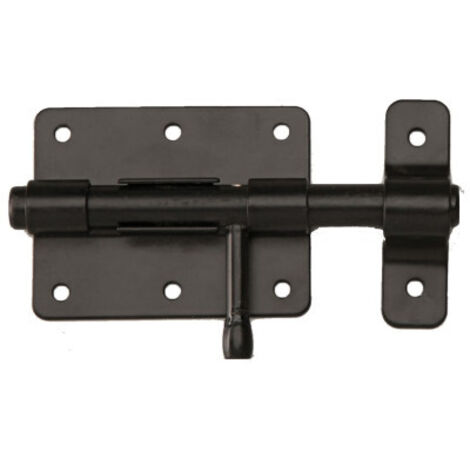 Verrou à bouton 16 mm en acier zingué noir – Pour installation facile – Gâche incluse – Conformité normes françaises – Vp Mermier