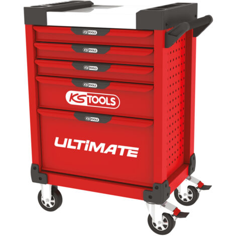 Ks Tools – Servante d'atelier roulante 5 tiroirs – Dimensions 680 x 460 x 1020 mm – Charge max 850 kg – Système de fermeture centralisée