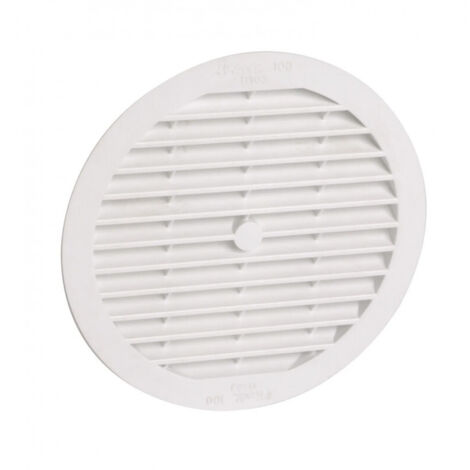 Nicoll – Grille aération VMC ronde 100cm² avec moustiquaire – Démontable – Application intérieure – Assemblage à vis ou colle – Résistante en polystyrène blanc