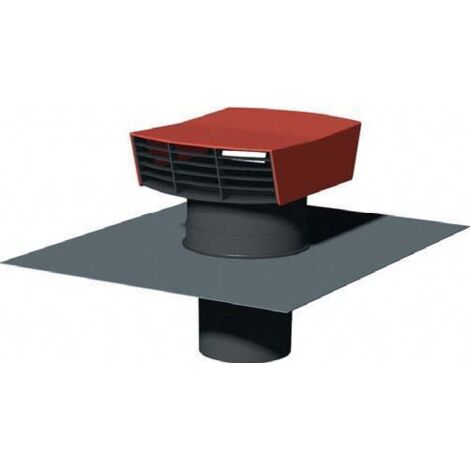 Chapeau de toiture rectangle tuile D 125mm plastique - UNELVENT - 870073