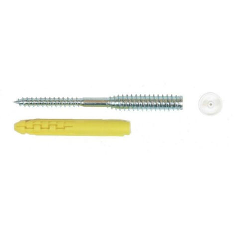 Boîte 100 Vis top roc PVC 6x100 ING FIXATIONS - Filetage 45 mm - Capuchons blancs/chevilles - A430160