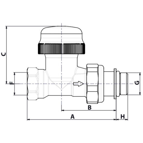 Corps thermostatique droit Femelle 12/17 - SOMATHERM - 455-12 (1/2)