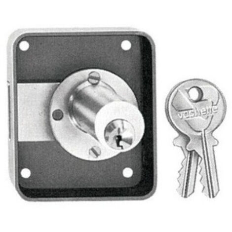 Serrure de sûreté V135 50x25mm gauche cylindre diamètre 20mm longueur 40mm poli 2 clés - VACHETTE - 11736000