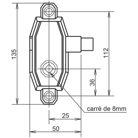 Serrure GOLLOT bec de cane 7170 gauche - METALUX - F671702000 (1/2)
