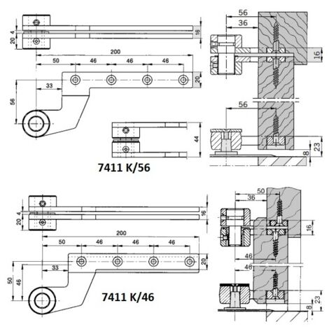 Dormakaba – Pivot de porte haut simple action 7411/46 – Pour portes BTS – Matériaux pour bois dur – Technologie de verrouillage avancée
