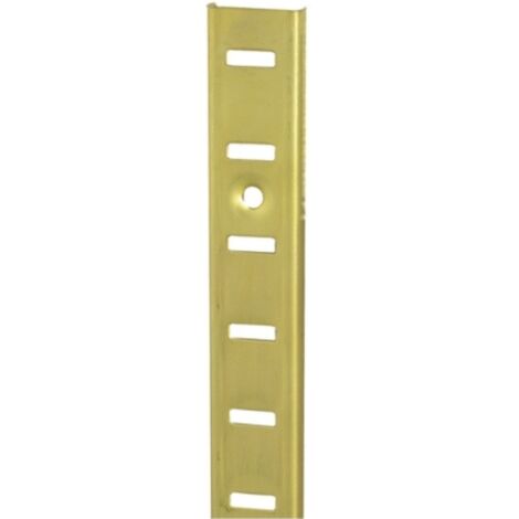 Monin – Crémaillère pour étagère en acier laitonné 2000mm x 11mm – Fixation à vis pour charge lourde – Finition lisse et esthétique