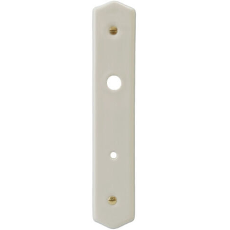 Plaque de poignée de porte en porcelaine blanche brillante – Dimensions 225 x 50 mm – Entraxe 195 mm – Installation facile – Merigous