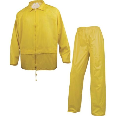 Ensemble de pluie 400 à capuche fixe jaune T2XL - DELTA PLUS - EN400JAXX