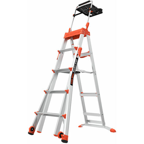 Little Giant – Escabeau SelectStep 4-6 avec AirDeck – Base extra large pour stabilité – Échelons profonds pour confort – Transport facile avec roues Tip & Glide