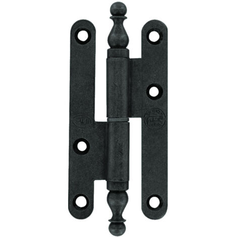Paumelle à vase rustique 110x55mm gauche acier noir BROS 16ARG115B