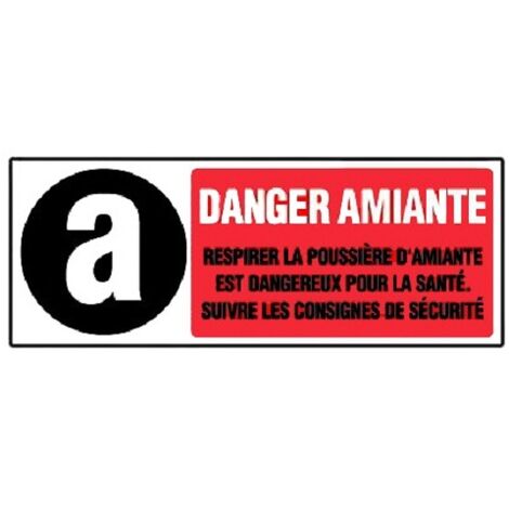 Vinyle adhésif rectangulaire 330 x 120mm ''Danger amiante'' - NOVAP - 4034355