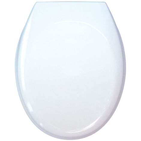 Olfa – Abattant WC blanc Thermodur – Descente assistée silencieuse – Charnières en acier inoxydable – Compatible cuvettes standardisées