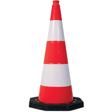 Cône plastique 75cm avec pied en caoutchouc TALIAPLAST 520303