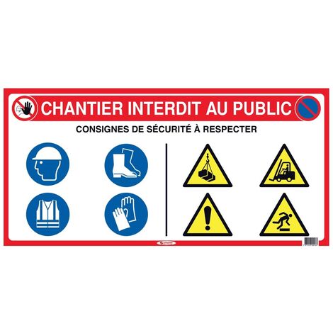 Panneau signalétique 10 en 1 à messages multiples 800x400mm - TALIAPLAST - 620016