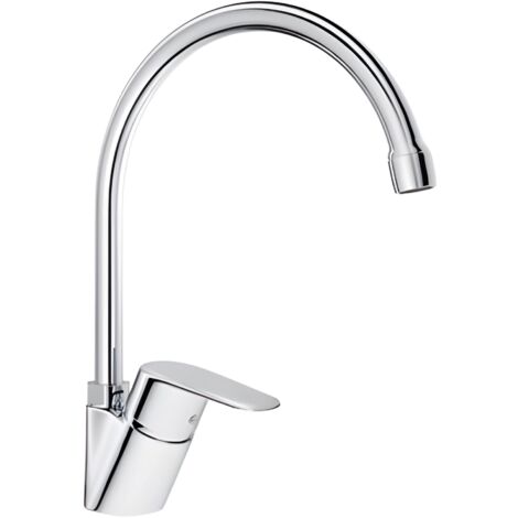 Roca – Mitigeur de lavabo monotrou à bec tube mobile chromé – Flexible 3/8'' – Installation sur plan – A5A8B87C00 (1/4)