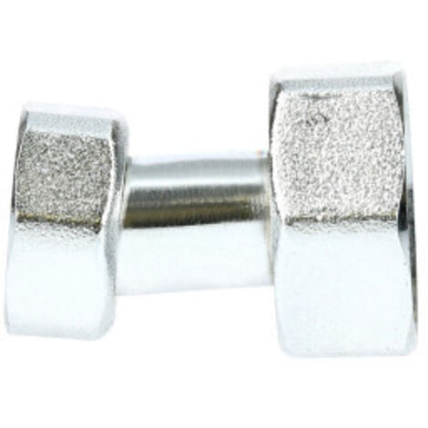 Raccord fou 2 écrous prisonniers réduits chromé F15/21 F20/27 - GARIS - D09504C