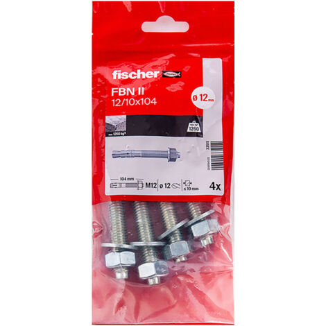 Goujons d'ancrage FBN II acier électrozingué 12/10X106 sachet de 4 - FISCHER - 33515