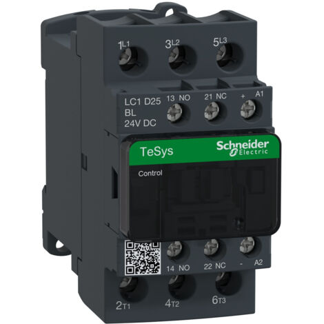 Contacteur TESYS LC1D 3P AC-3 440 V 25 A bobine 24 Vcc - SCHNEIDER ELECTRIC - LC1D25BL