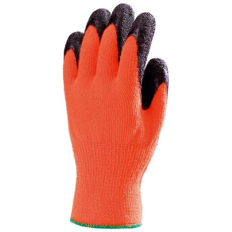 Gants tricot anti-froid EUROTECHNIQUE enduit latex orange fluo/noir T9 - COVERGUARD - MO6530 T9 (1/2)