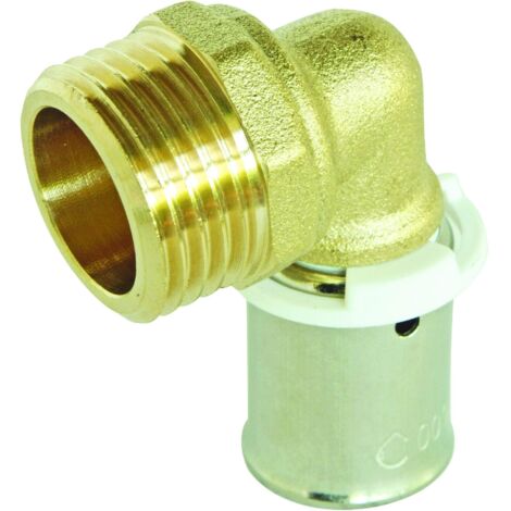 Ayor – Coude mâle à sertir Ø16mm – Raccord PER 15/21 – Acier inoxydable et laiton – Installation rapide et étanche – Certifié NF (1/2)