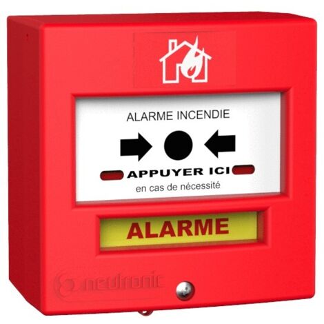 Déclencheur manuel Rouge 1 contact avec capot - NEUTRONIC - 4710R1C