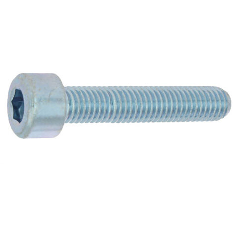 Vis à métaux tête cylindrique hexagonale creuse acier zinguée blanc classe 8.8 DIN 912 6X12 boîte de 200 - CHC6X12ZING