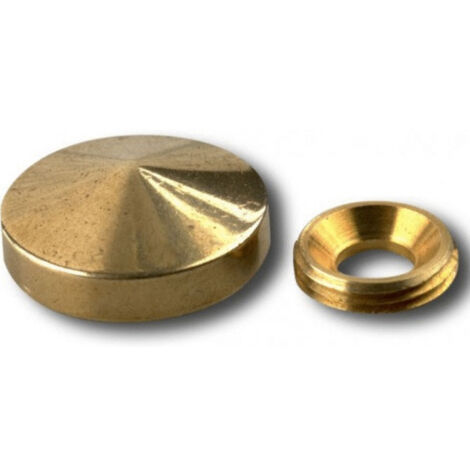Cache vis à pointe conique de diamètre 18mm en laiton poli 10 pièces - GUITEL - 9038D18S10E10