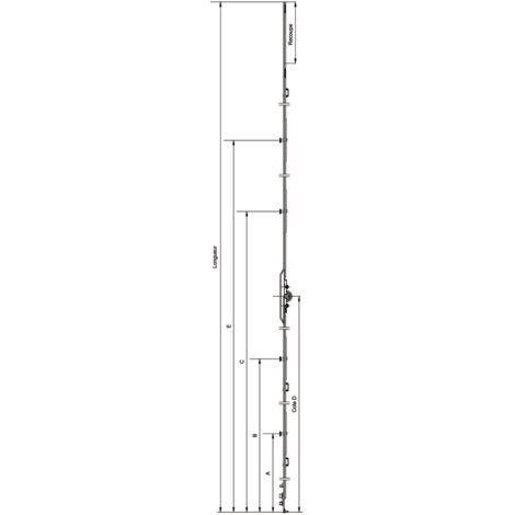 Ferco – Crémone d'oscillo-battant F7.5 L 1440mm côte D 500mm – Verrouillage sécurisé pour fenêtres bois ou PVC – Installation facile - G-22146-00-0-1