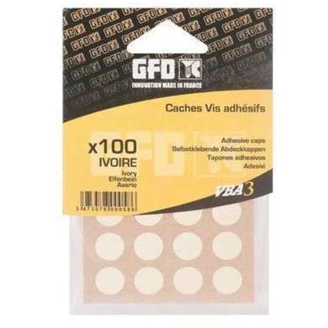 Cache vis bois aggloméré chêne clair adhésif boîte de 100 - GFD - 800062 (1/3)