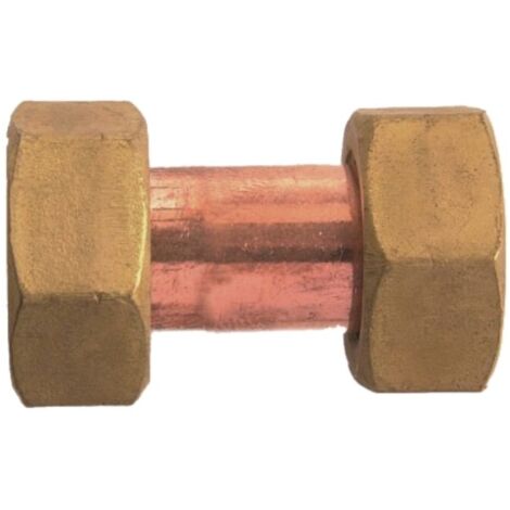 Raccord fou 2 pièces écrou prisonnier femelle 15 21 laiton GARIS D09502B (1/3)