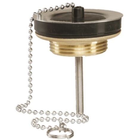 Bonde de lavabo laiton avec bouchon noir D40 chromé - VALENTIN - 00 115300 000 00