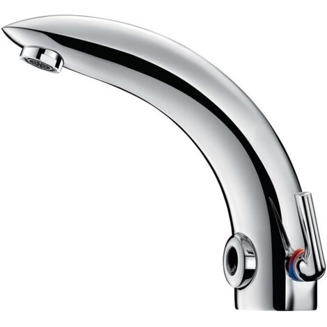 Delabie – Mitigeur électronique Tempomatic Mix 2 – Laiton massif chromé – Boîtier IP65 – Détection infrarouge – Économie d'eau 85% (1/6)
