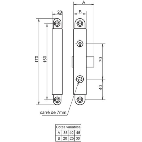 Serrure GOLLOT bec de cane 4325 gauche à clé - METALUX - F643252000