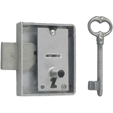 Serrure encloisonnée 305 largeur 60mm axe 35mm droite fer limé 1 clé - DEVISMES - 3305335