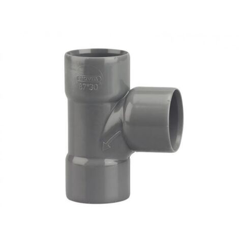 Té pied de biche culotte PVC double Femelle 87°30 D32 - WAVIN - 3026026 (1/2)