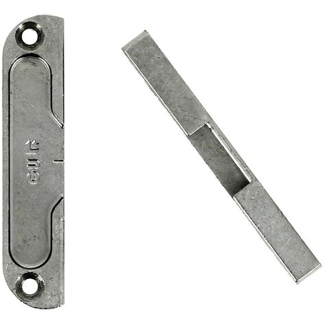 Ferco – Gâche galet à défoncer pour crémone têtière bois 85x18x9mm – Acier Ferguard argent – Installation rapide avec fraise 25mm – E116380001