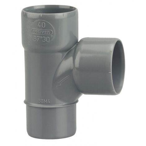 Culotte Mâle / Femelle simple PVC - 87°30 - Diamètre 80 mm (1/2)