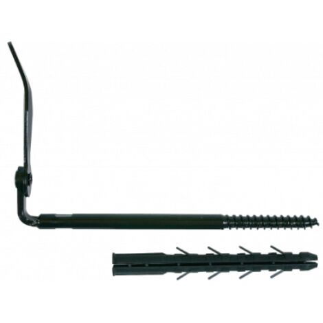 25 Arrêts de volet pour parpaing et brique creuse D. 10 x 190 mm + cheville D. 12 x 130 mm - Noir