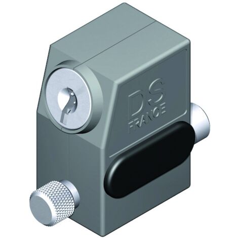 La Croisee Ds – Arrêt de vantail S HESTIA manuel noir RAL 9005 – Butée en élastomère pour baies coulissantes – Pêne inox et gâche polyamide