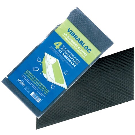 Lazer – Lot de 4 plaques isolantes insonorisées VIBRABLOC pour baignoires en acier – Complexe bitumineux flexible – Densité 1,8-2,0 – Autoadhésif