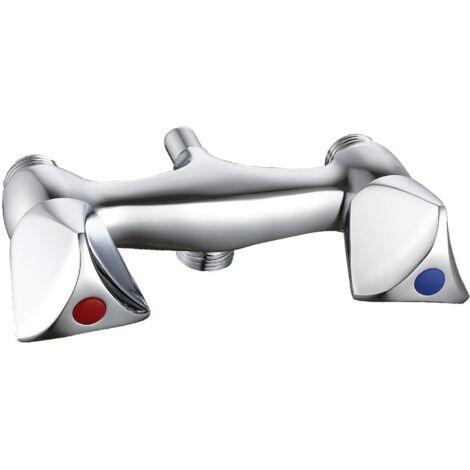 Mélangeur de douche R03415010 – Corps en laiton chromé – Filetage mâle 1/2'' – Poids 0,63 kg – Bicommande pour contrôle précis