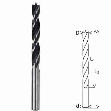 Bosch – Mèche hélicoïdale à bois 4 mm – Longueur 70 mm – Double spirale pour perçage précis – Compatible bois dur et tendre
