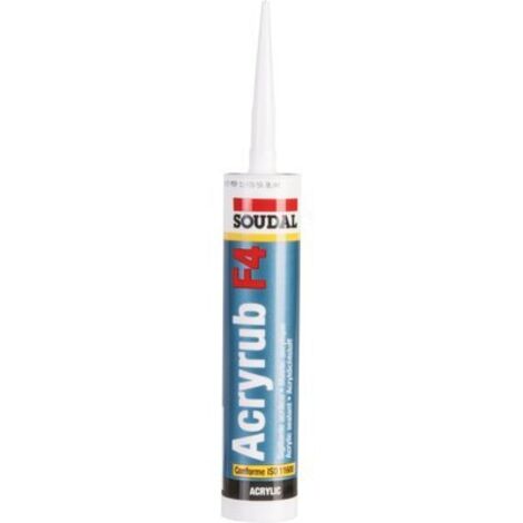 Soudal – Mastic acrylique blanc 300 ml – Résistant de -20 °C à +80 °C – Application entre +5 °C et +30 °C – Pour espaces confinés